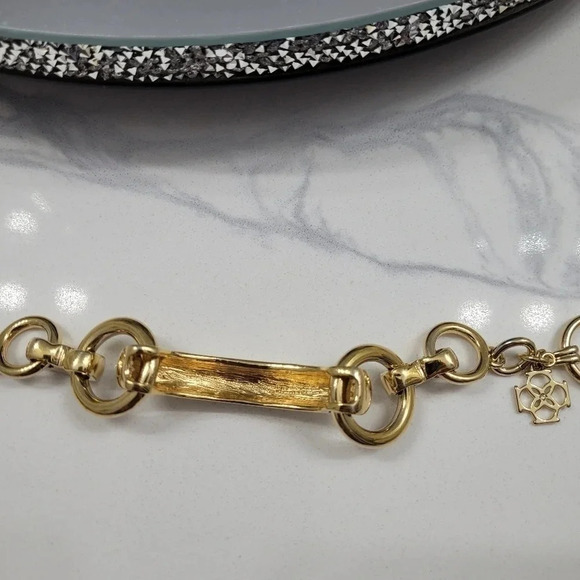 Gold Toned Rhinestone Toggle Bracelet - Picture 8 of 12